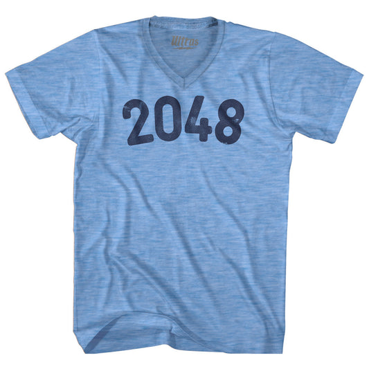2048 Year Celebration Adult Tri-Blend V-neck T-shirt Style001