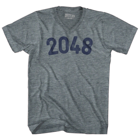 2048 Year Celebration Adult Tri-Blend V-neck T-shirt