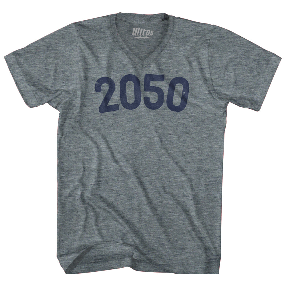 2050 Year Celebration Adult Tri-Blend V-neck T-shirt