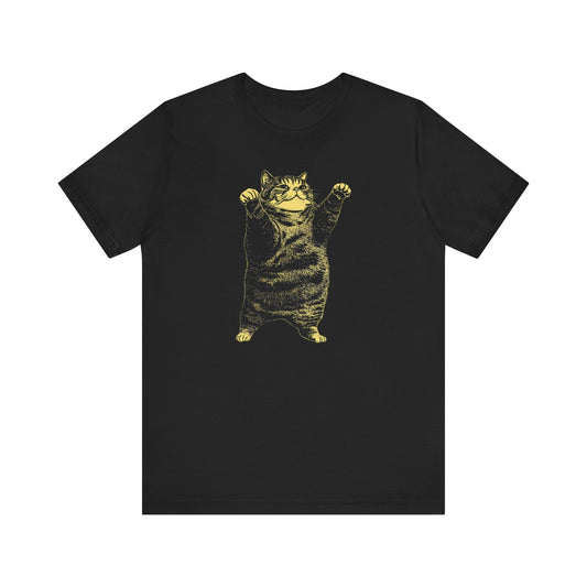 Stretching Cat T-Shirt - Funny Feline Pose Design