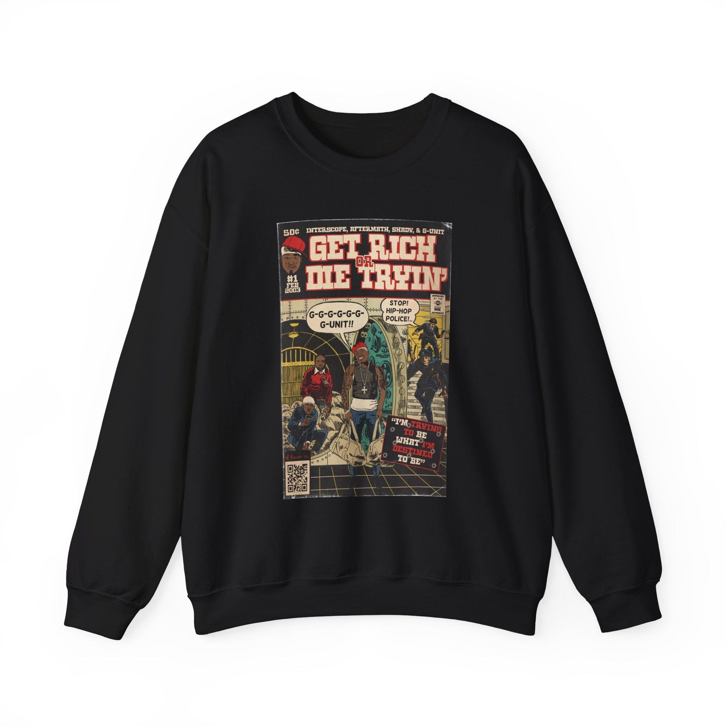 Get Rich Or Die Tryin - Comic Art - Unisex Heavy Blendâ„¢ Crewneck Sweatshirt