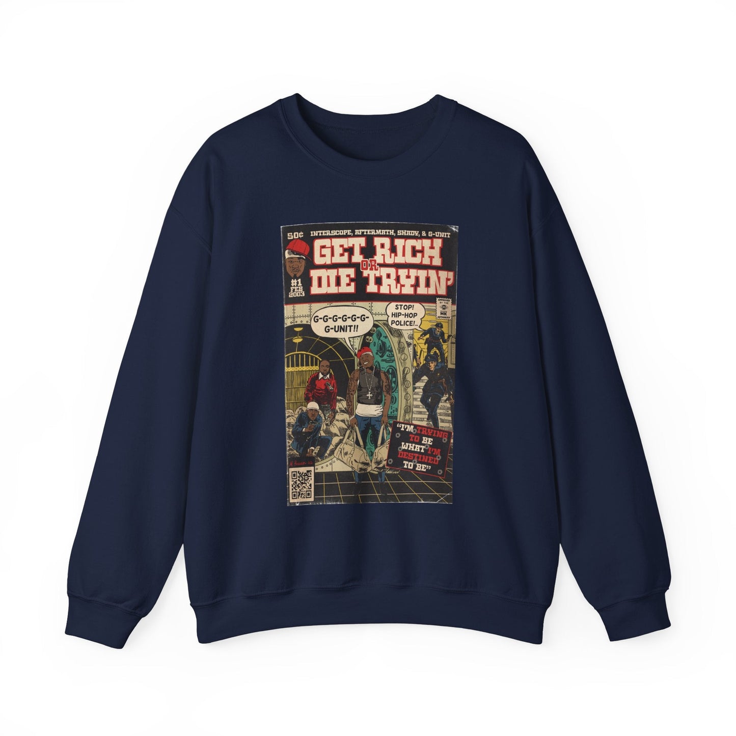 Get Rich Or Die Tryin - Comic Art - Unisex Heavy Blendâ„¢ Crewneck Sweatshirt