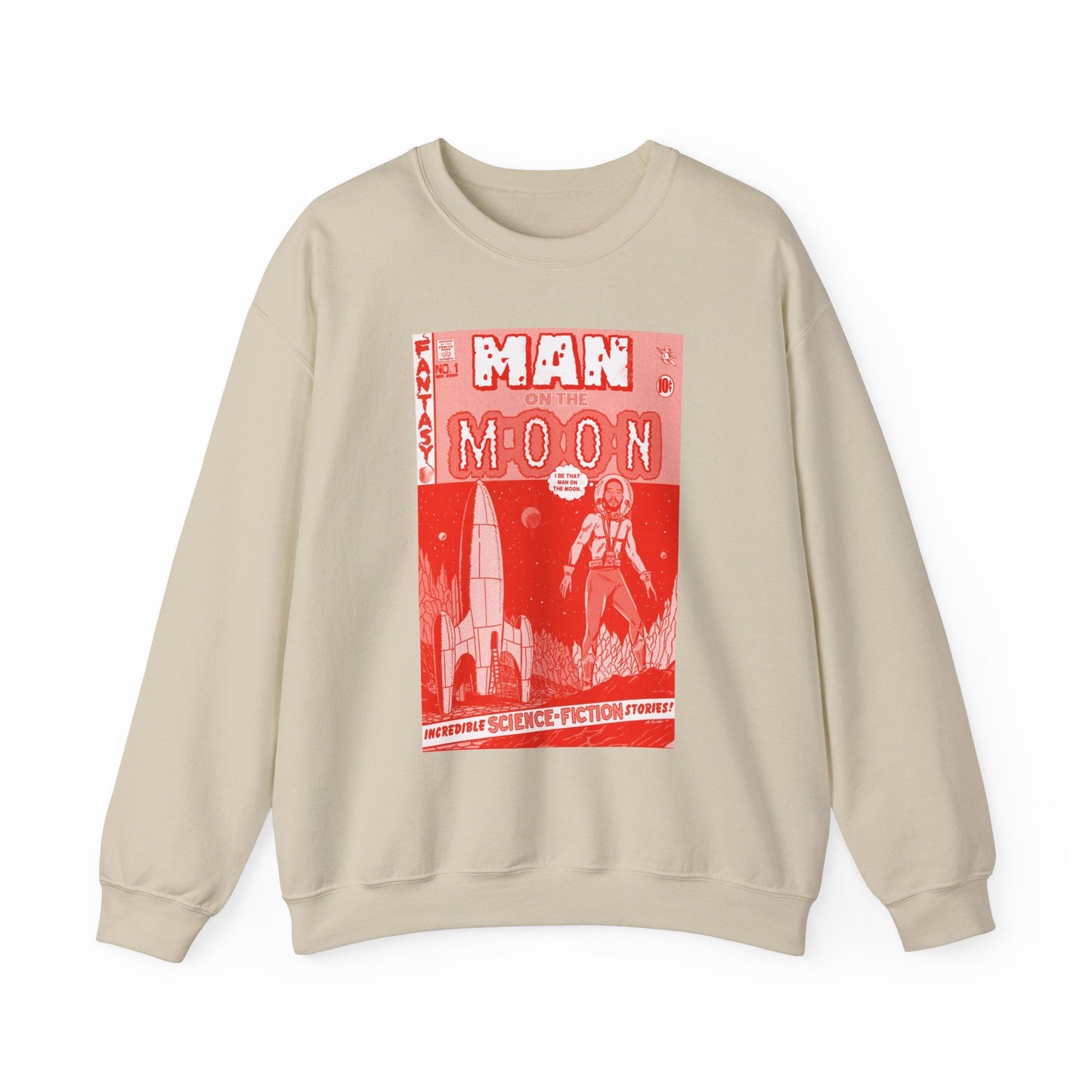 Man on the Moon - RED VARIANT - Unisex Heavy Blendâ„¢ Crewneck Sweatshirt