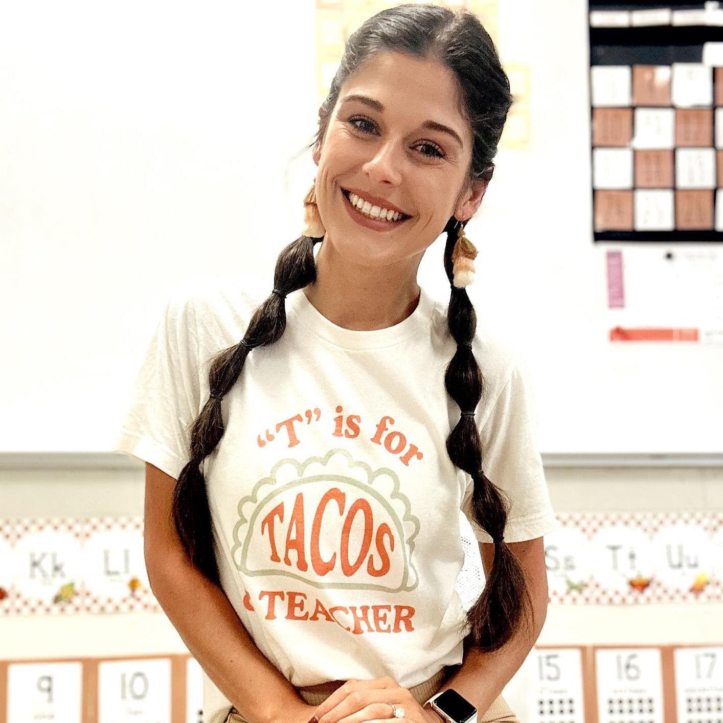 T is for Tacos and Teacher (Red and Green) - clothing by TeeHivey.com (Image 1)