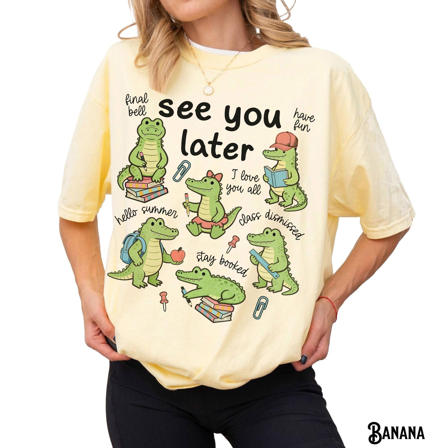 See Later Alligator Teacher Comfort Colors Last Day School Later Gator Tee Summer Break End School Year (4)