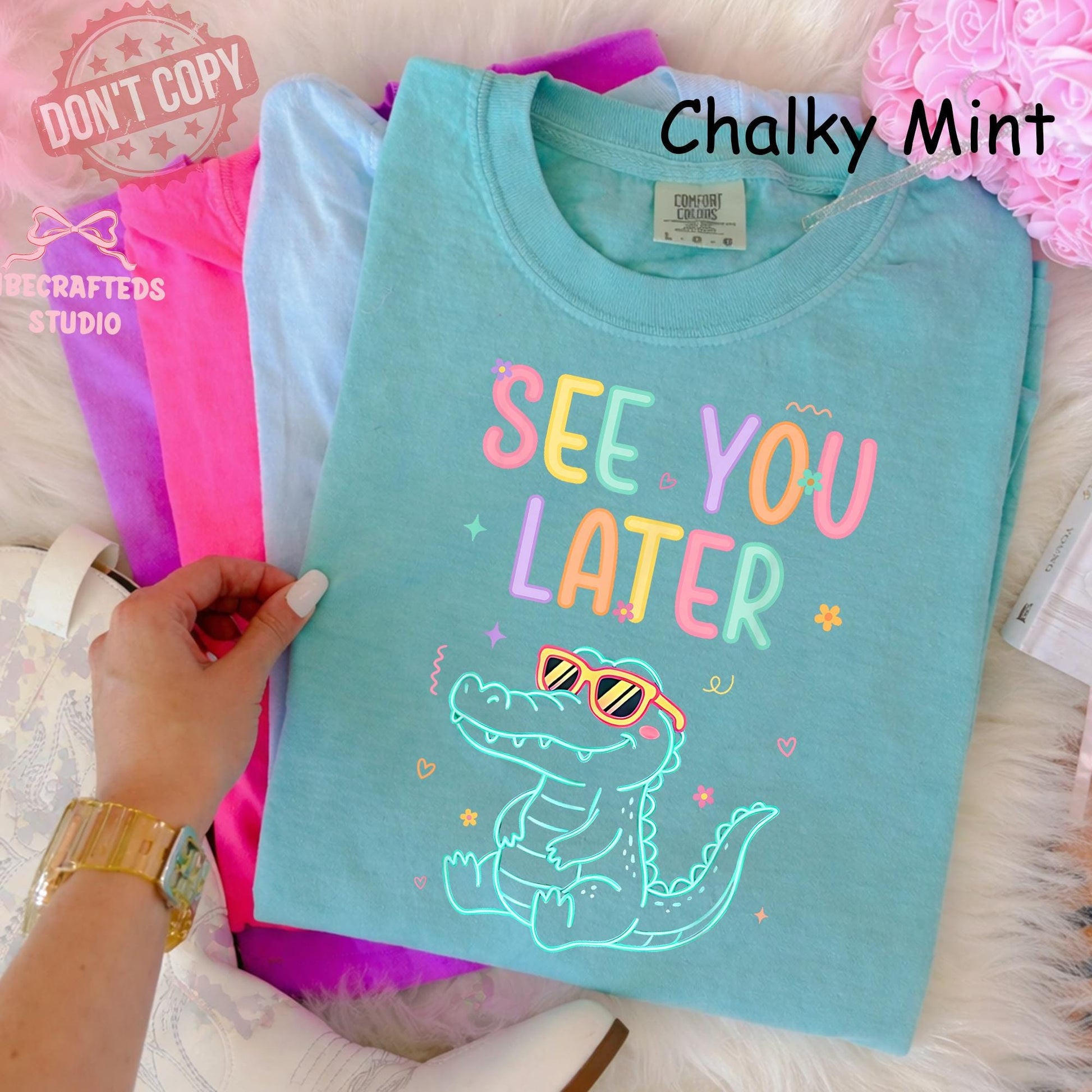See Later Teacher Summer Alligator Comfort Colors Last Day School Tee Summer Break Teacher Teacher (4)