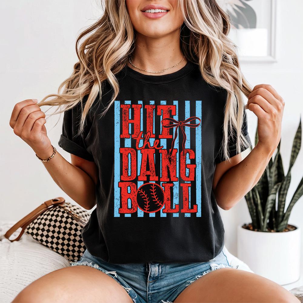 Hit Dang Ball Comfort Colors Baseball Lover Sports Mom Tee Baseball Game Baseball Tailgating Baseball Game (4)