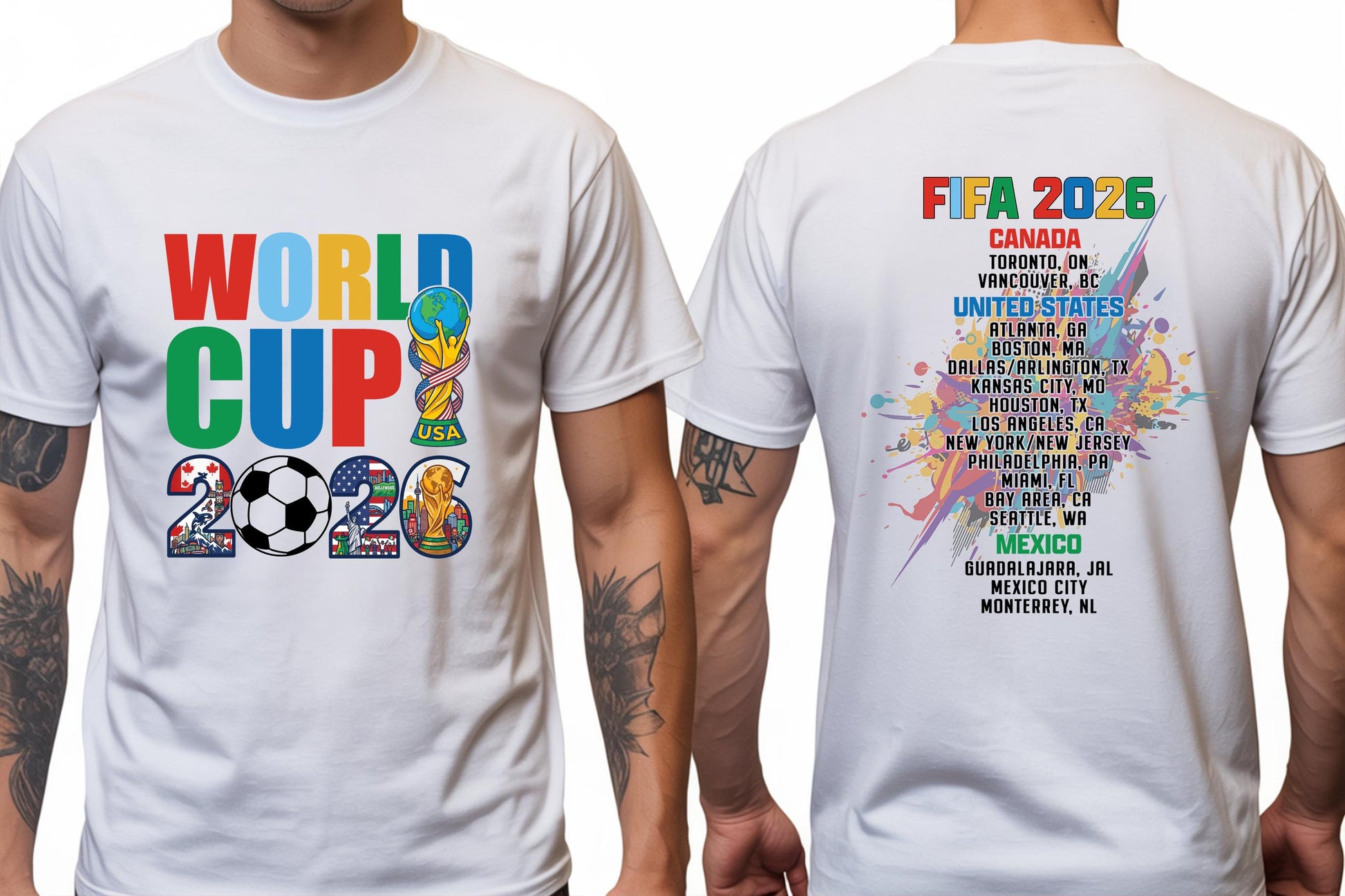 Fifa World Cup 2026 2026 Host Cities Back Usa Canada Mexico Soccer Fan Tee Football Tournament Sport Tee (4)