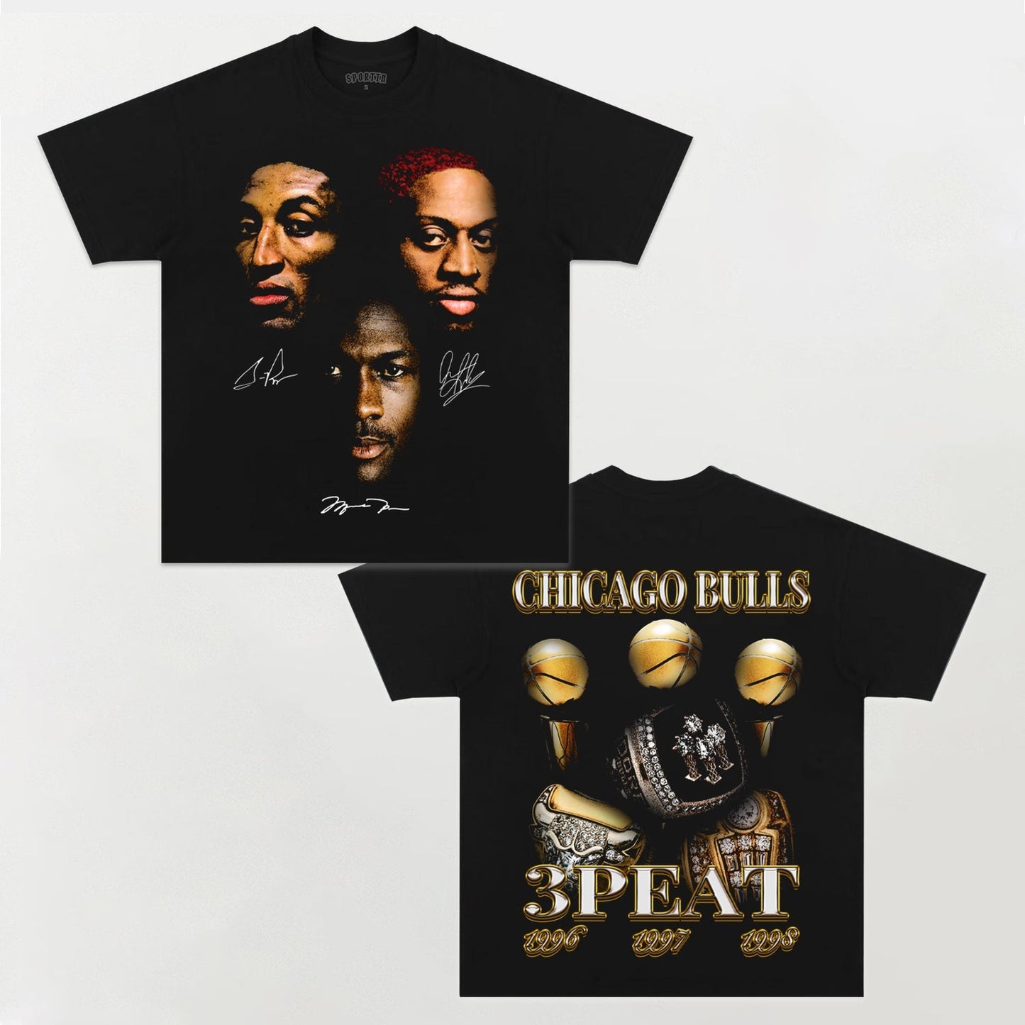 3-PEAT 96-98 BULLS TEE Style001