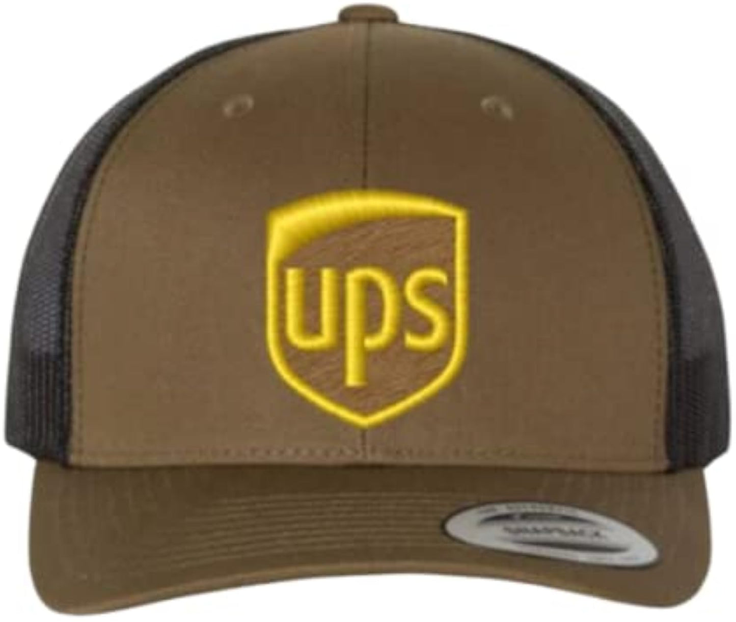 Brown United Parcel Service Official Style Color Embroidered Patch Front Snapback Khaki Brown Baseball Cap Hat