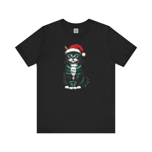 Festive Cat Graphic Tee Style002
