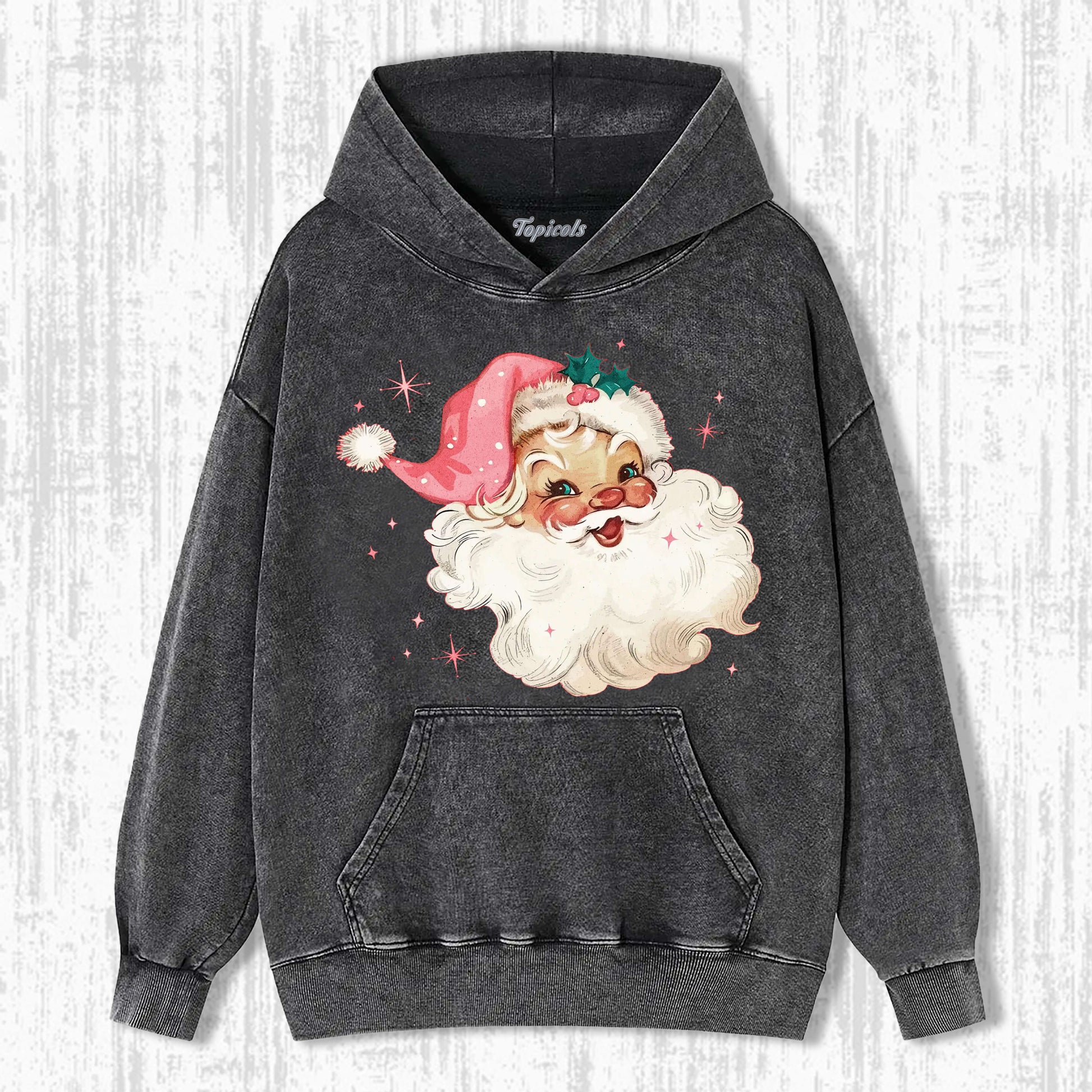 PINK SANTA RETRO CHRISTMAS T-SHIRTSÂ - clothing by TeeHivey.com (Image 3)