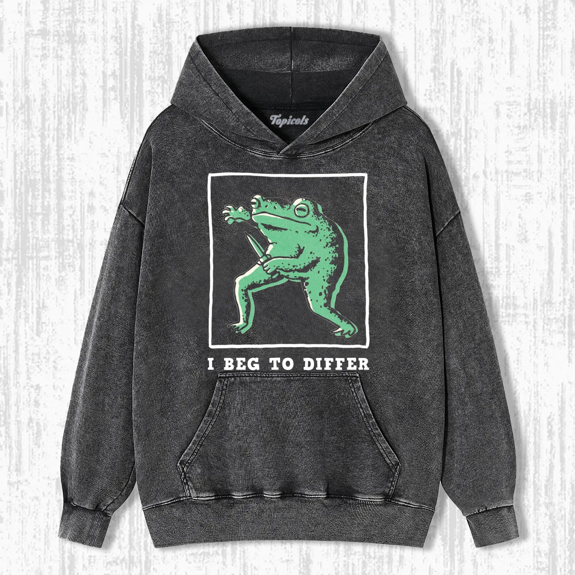 I BEG TO DIFFER FROG FINE HOODIE - clothing by TeeHivey.com