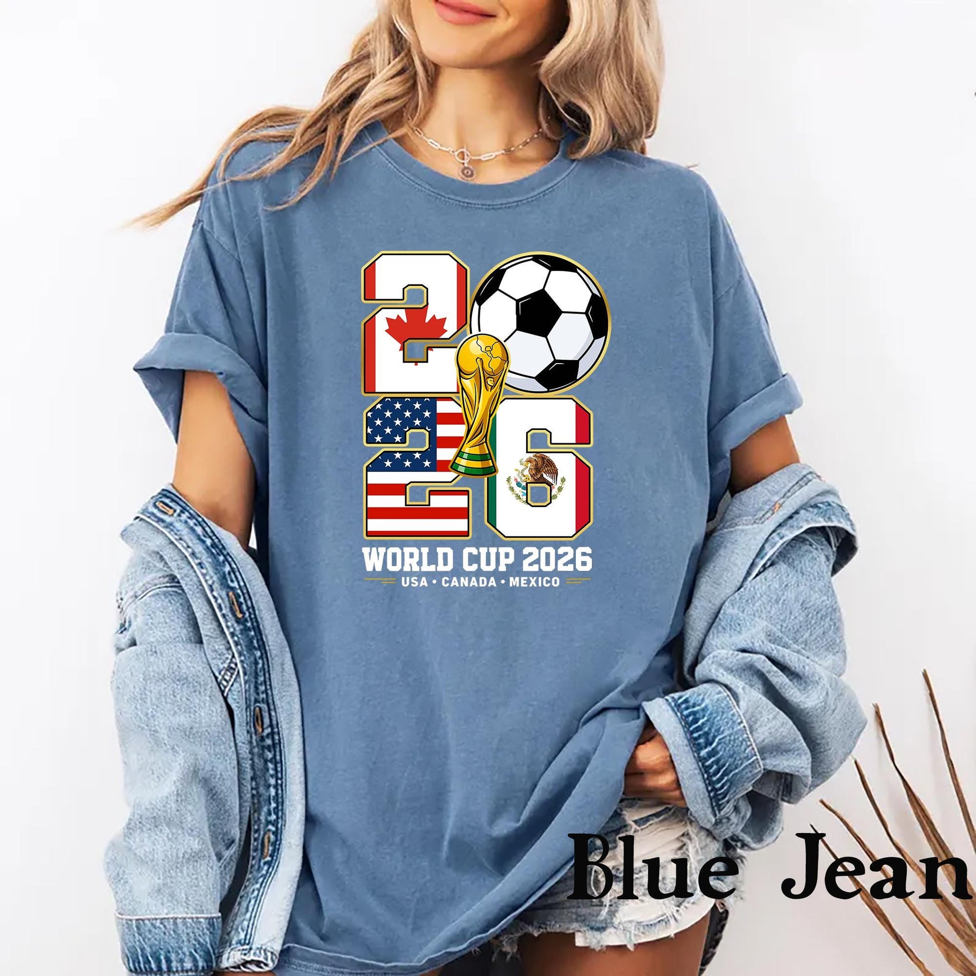 World Soccer 2026 Soccer Host Cities Usa Canada Mexico Soccer Fan Tee (5)
