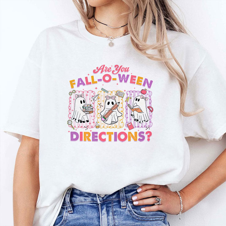 Are You Fall-O-Ween Directions Halloween Fall Teacher T Shirt