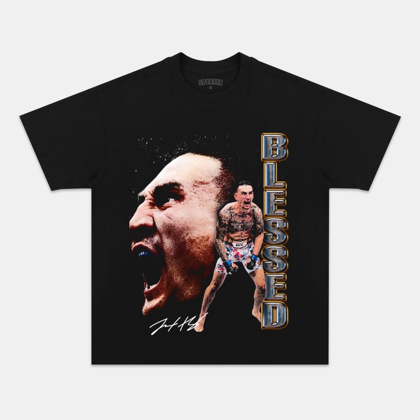 BLESSED-MAX-HOLLOWAY V1-TEE - clothing by TeeHivey.com (Image 1)