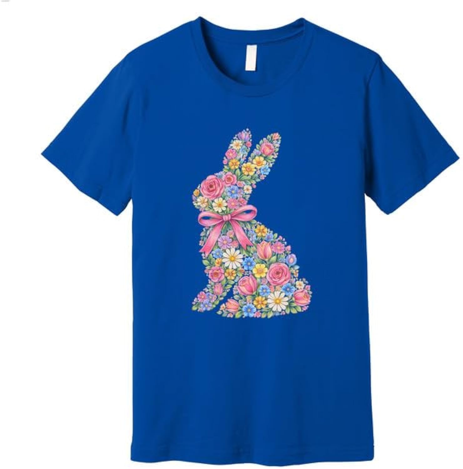 Floral Easter Bunny Shirt for Women – Cute Spring Bunny Graphic Tee, Coquette Easter Shirt