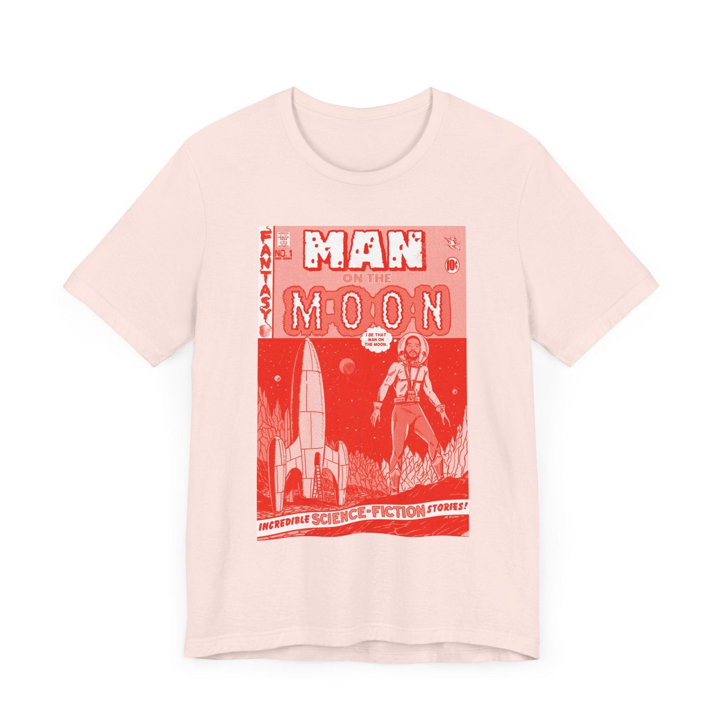 Man on the Moon - RED VARIANT - Unisex Jersey Short Sleeve Tee