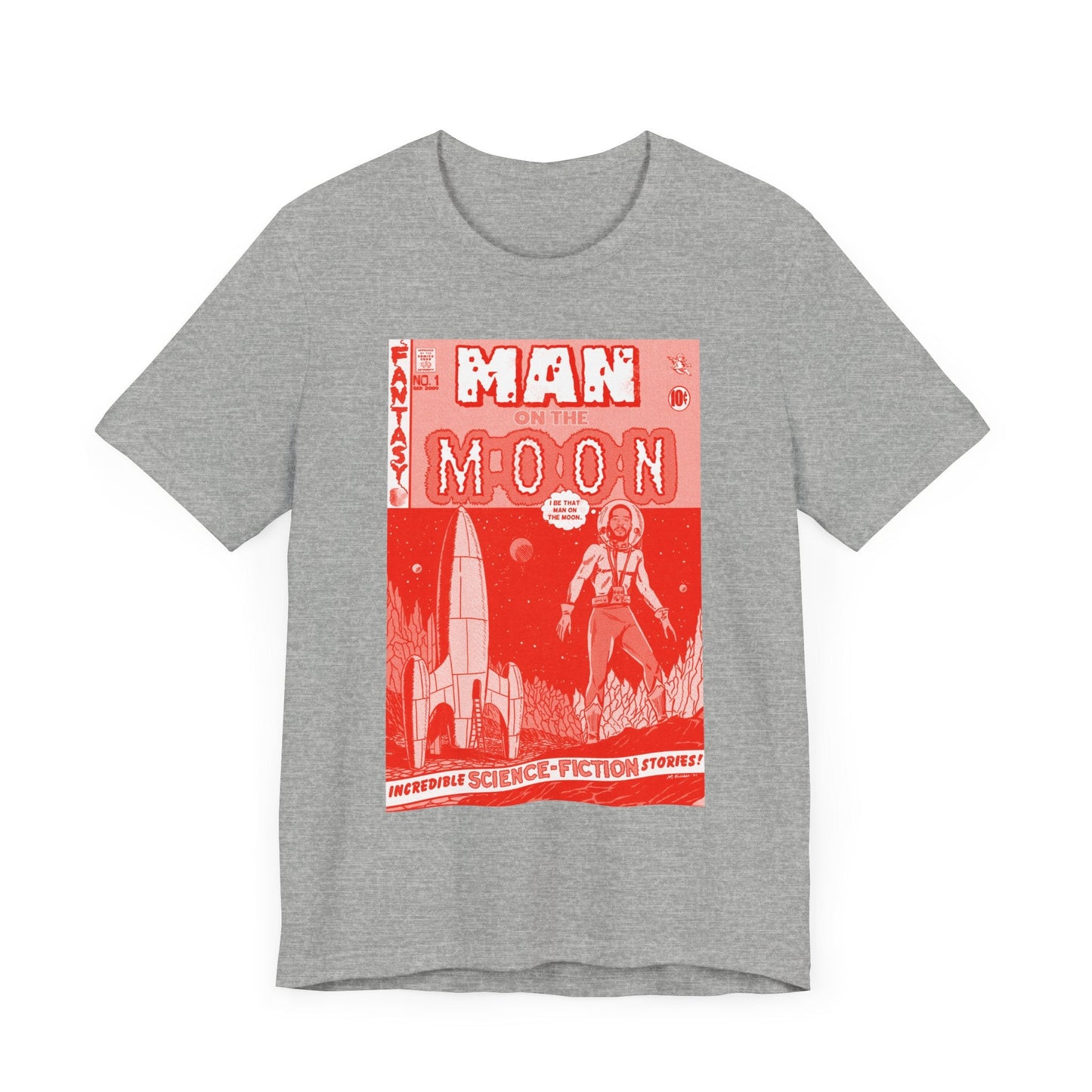 Man on the Moon - RED VARIANT - Unisex Jersey Short Sleeve Tee
