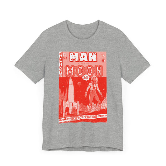 Man on the Moon - RED VARIANT - Unisex Jersey Short Sleeve Tee
