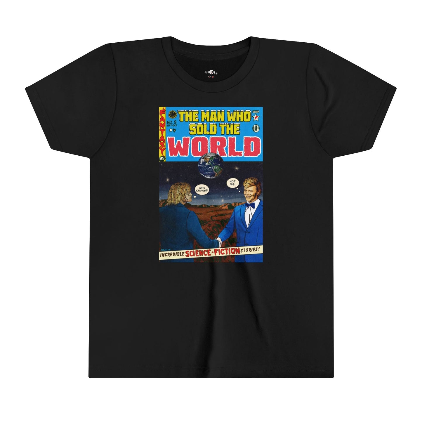 KIDS - Cobain & Bowie - The Man Who Wold The World - Youth Short Sleeve Tee - clothing by TeeHivey.com (Image 2)