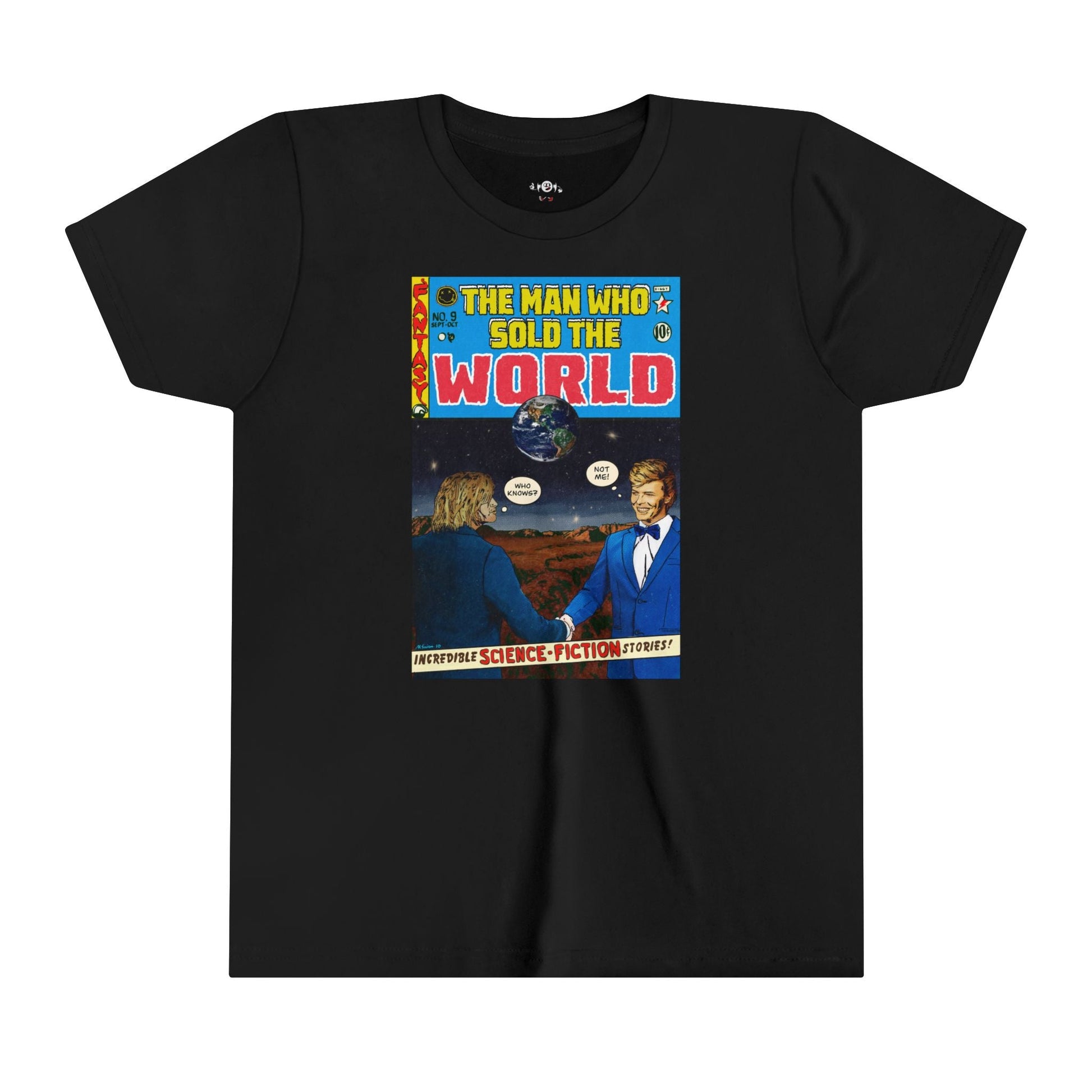 KIDS - Cobain & Bowie - The Man Who Wold The World - Youth Short Sleeve Tee - clothing by TeeHivey.com (Image 2)