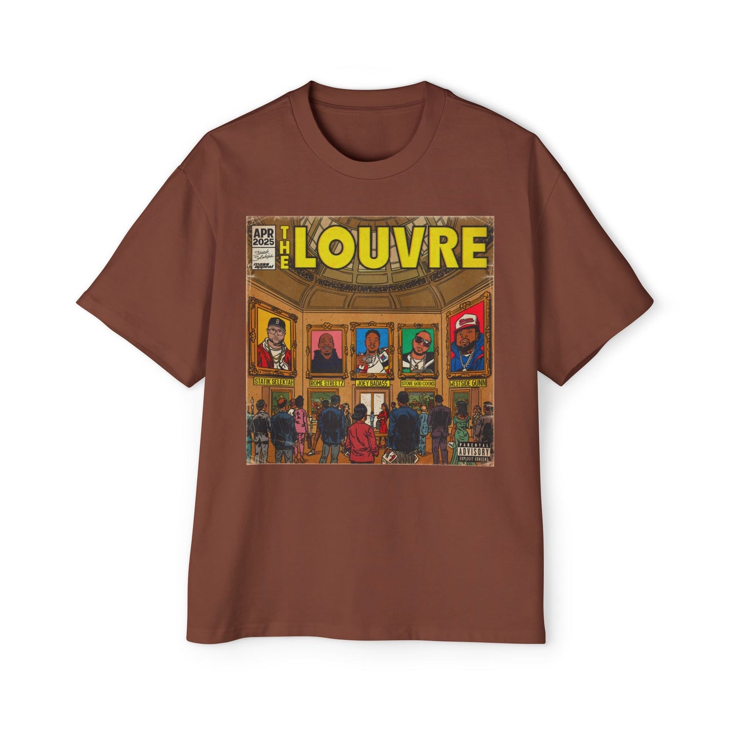 The Louvre - Men's Heavy Oversized Tee - clothing by TeeHivey.com (Image 3)