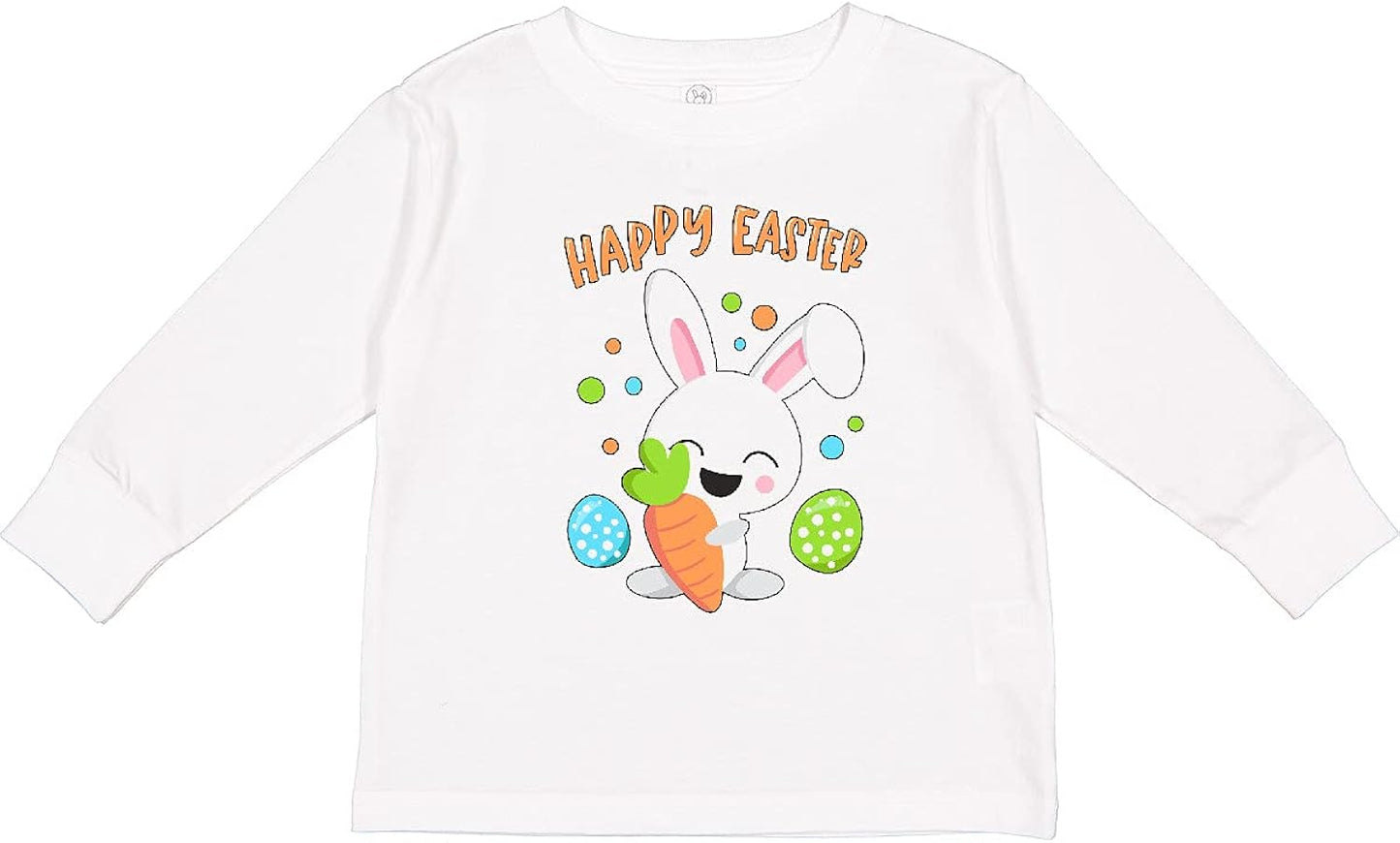 Happy Easter Bunny with Eggs and Carrot Toddler Long Sleeve T-Shirt