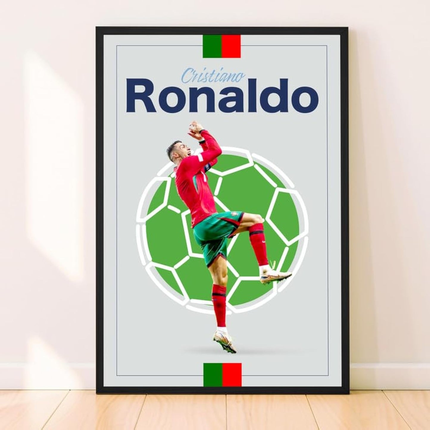 Ronaldo Poster, Famous Soccer Player Posters, Cristiano Ronaldo Posters For Boys Bedroom, Soccer Wall Art, Gift for Fan Football, Cristiano Wall Art, Living Room Sport Room Gift for Fan Football - 24x36 inches