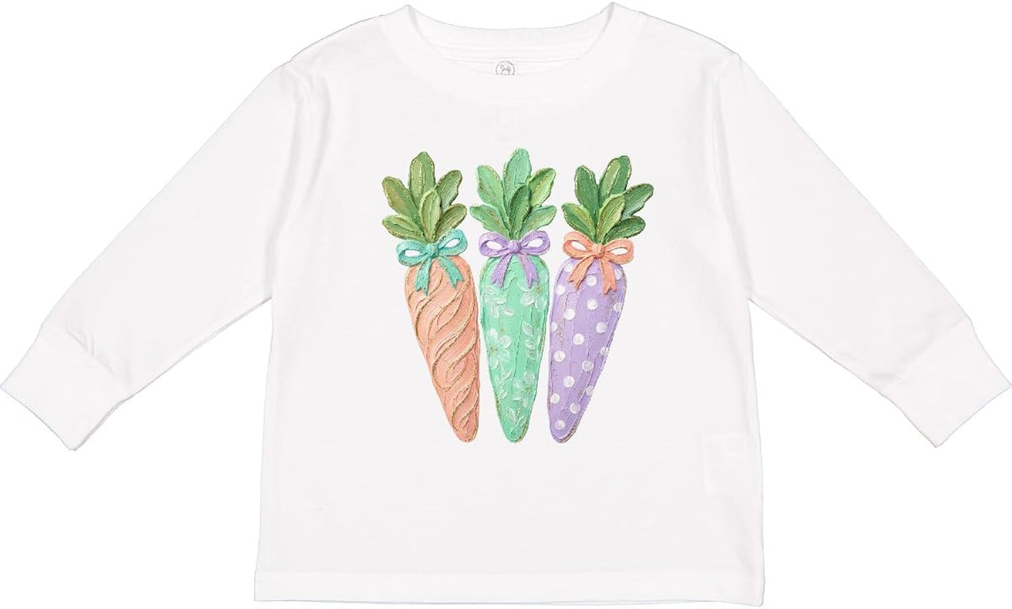 Pastel Carrots with Bows Easter Toddler Long Sleeve T-Shirt