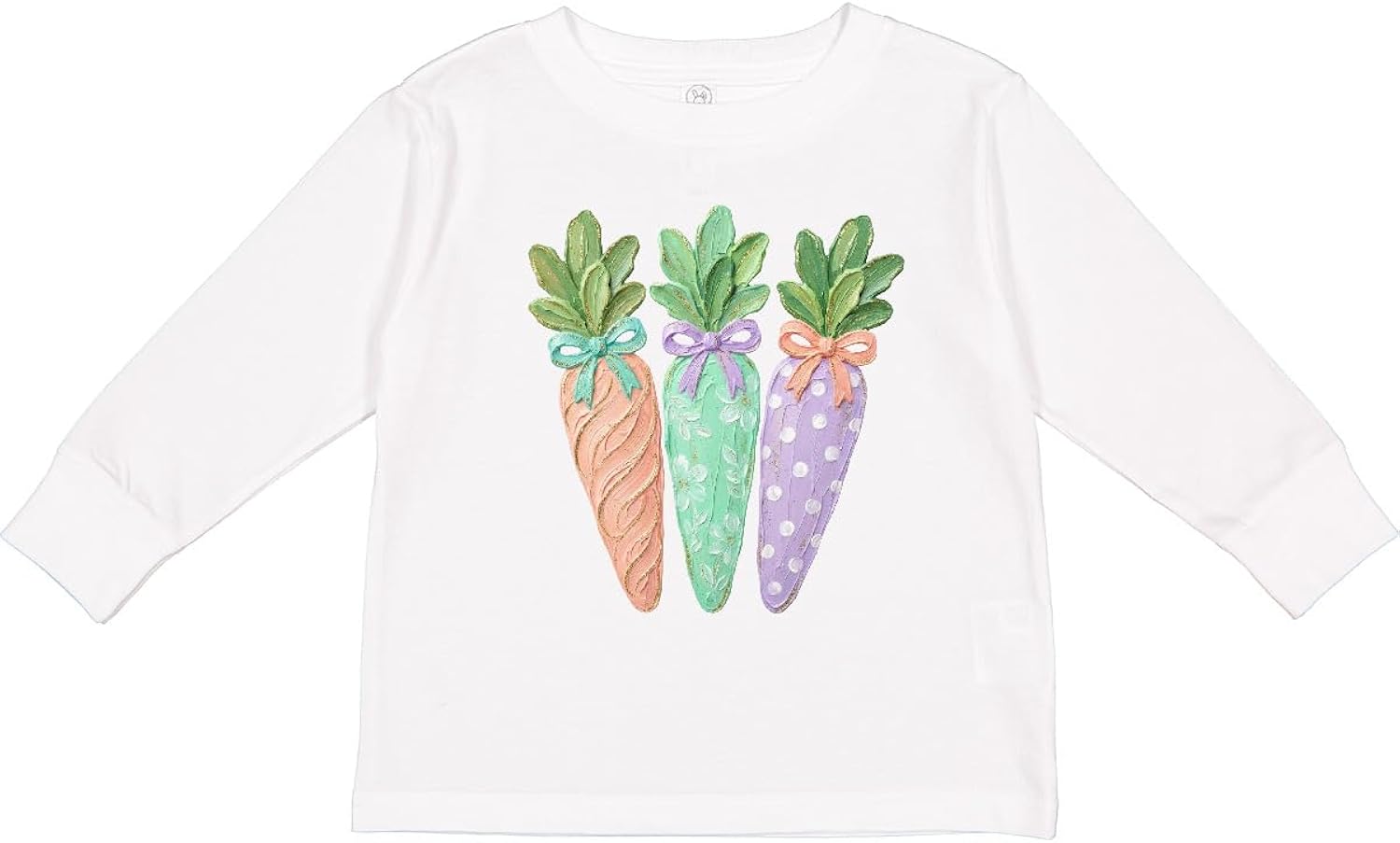 Pastel Carrots with Bows Easter Toddler Long Sleeve T-Shirt