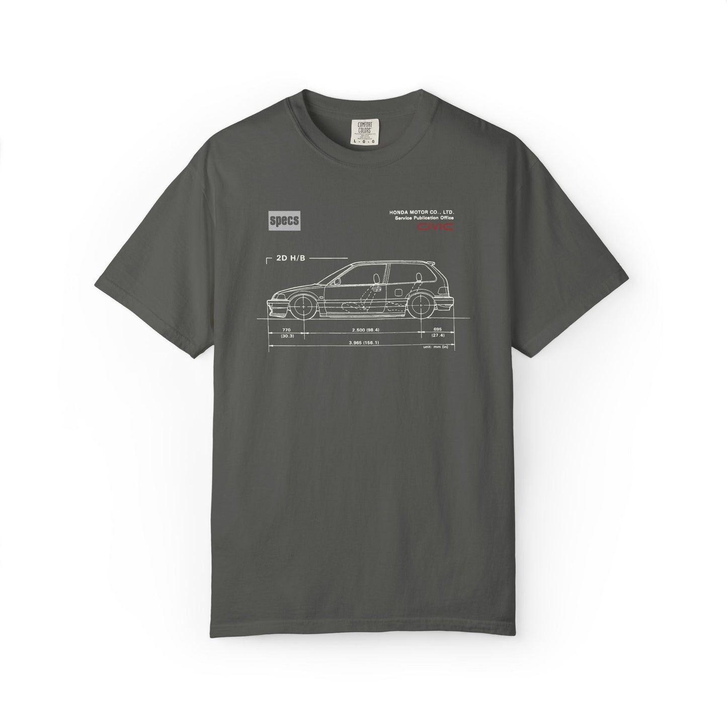 Vintage 1991 Honda Civic Blueprint Tee
