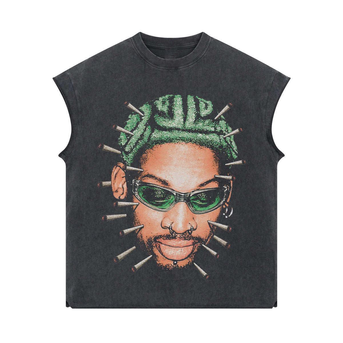 RODMAN BIG FACE MUSCLE TEE - clothing by TeeHivey.com (Image 1)