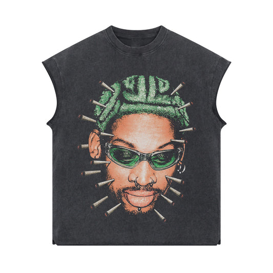 RODMAN BIG FACE MUSCLE TEE - clothing by TeeHivey.com (Image 1)