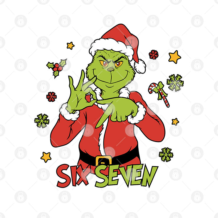 6 7 Six Seven Meme Grinch Christmas T Shirt