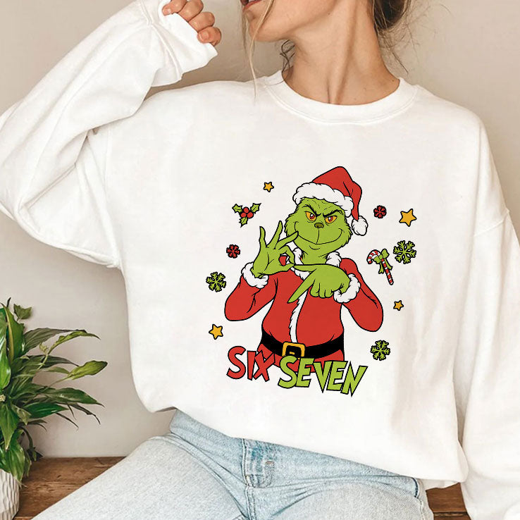 6 7 Six Seven Meme Grinch Christmas T Shirt