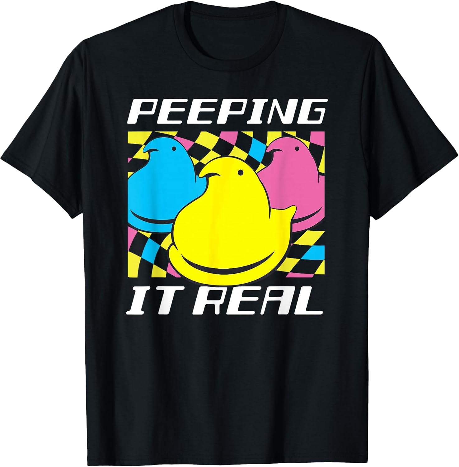 Easter Peeping It Real Retro Style Chicks T-Shirt