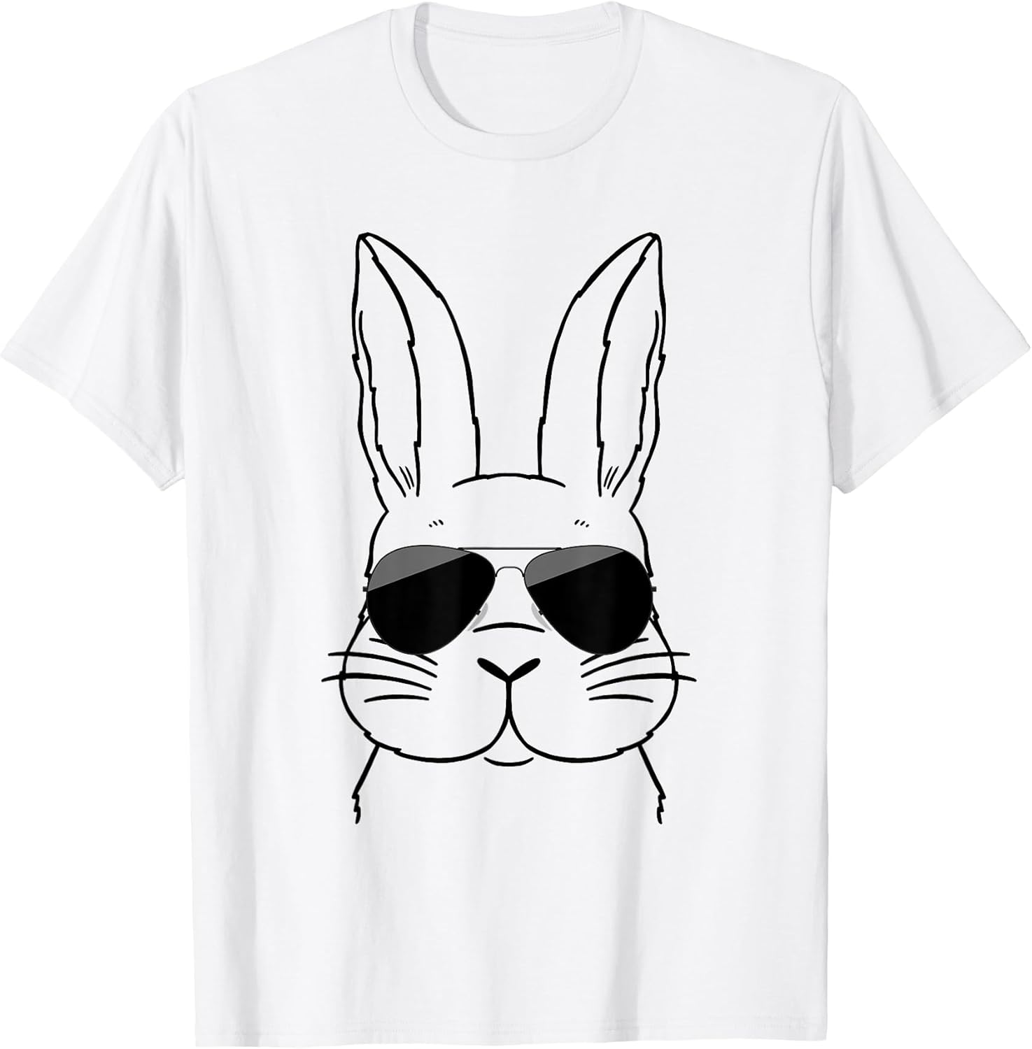 Bunny Face With Vintage Sunglasses Happy Easter Day For Boys T-Shirt