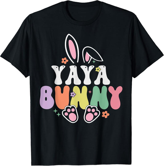 Yaya Bunny Women Easter Day Rabbit Grandma Family Matching T-Shirt