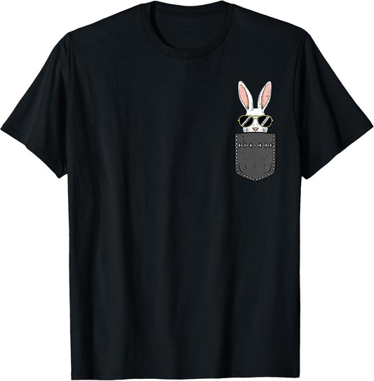 Easter Bunny Sunglasses Pocket Cool Rabbit Men Women Kids T-Shirt