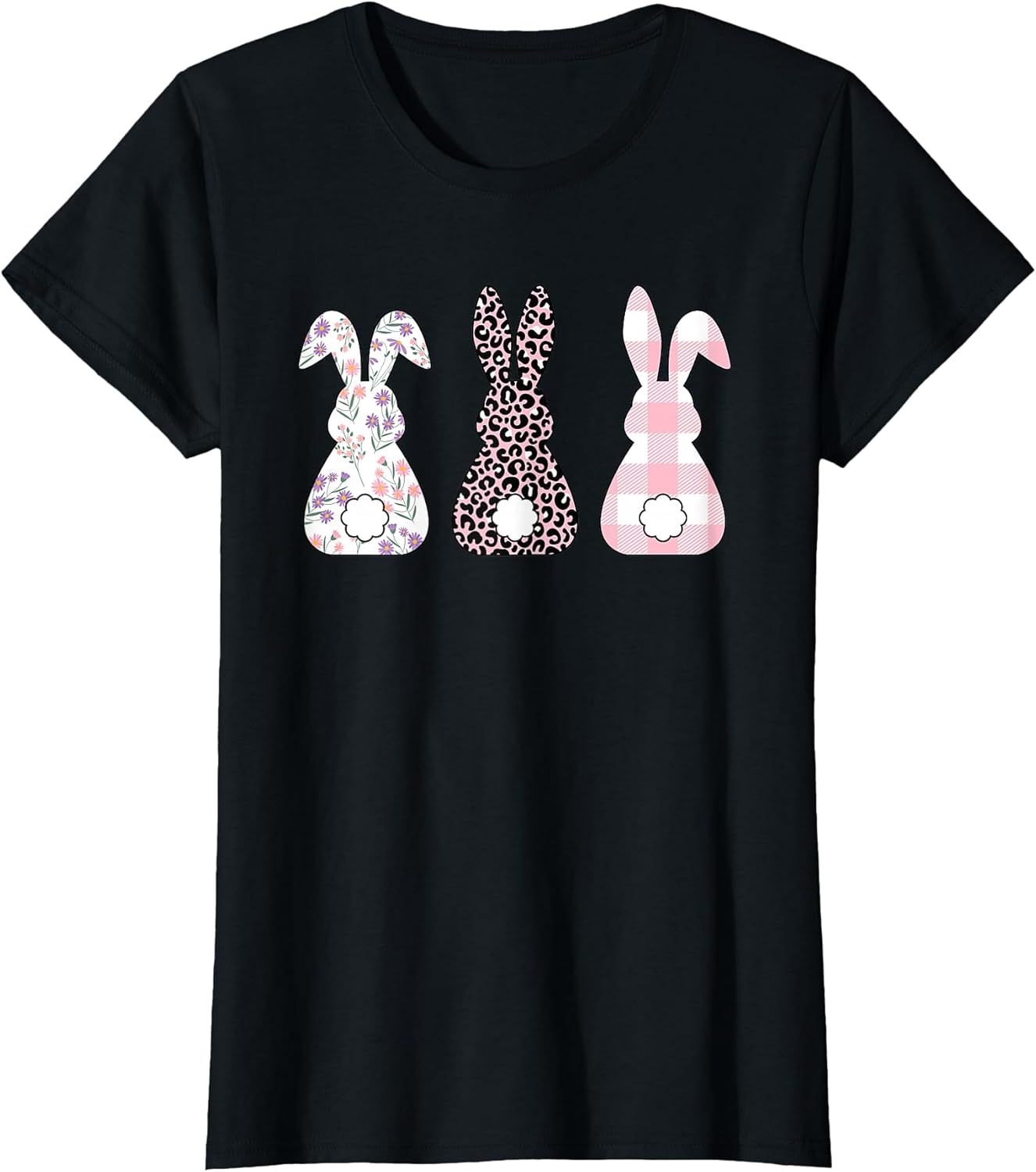 Cute Pink Bunnies Happy Easter Bunny Women Girls T-Shirt