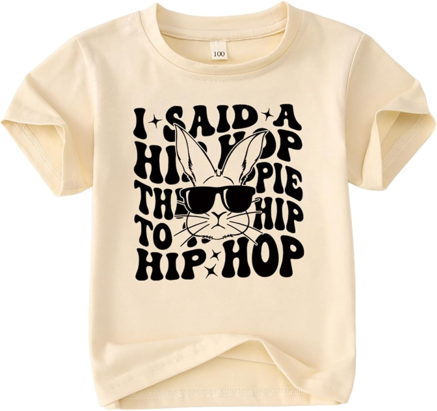 Toddler Boys Easter Shirt I Said A Hip Hop The Hippie T-Shirt Happy Easter Bunny Tee Rabbit Outfit Short Sleeve Top