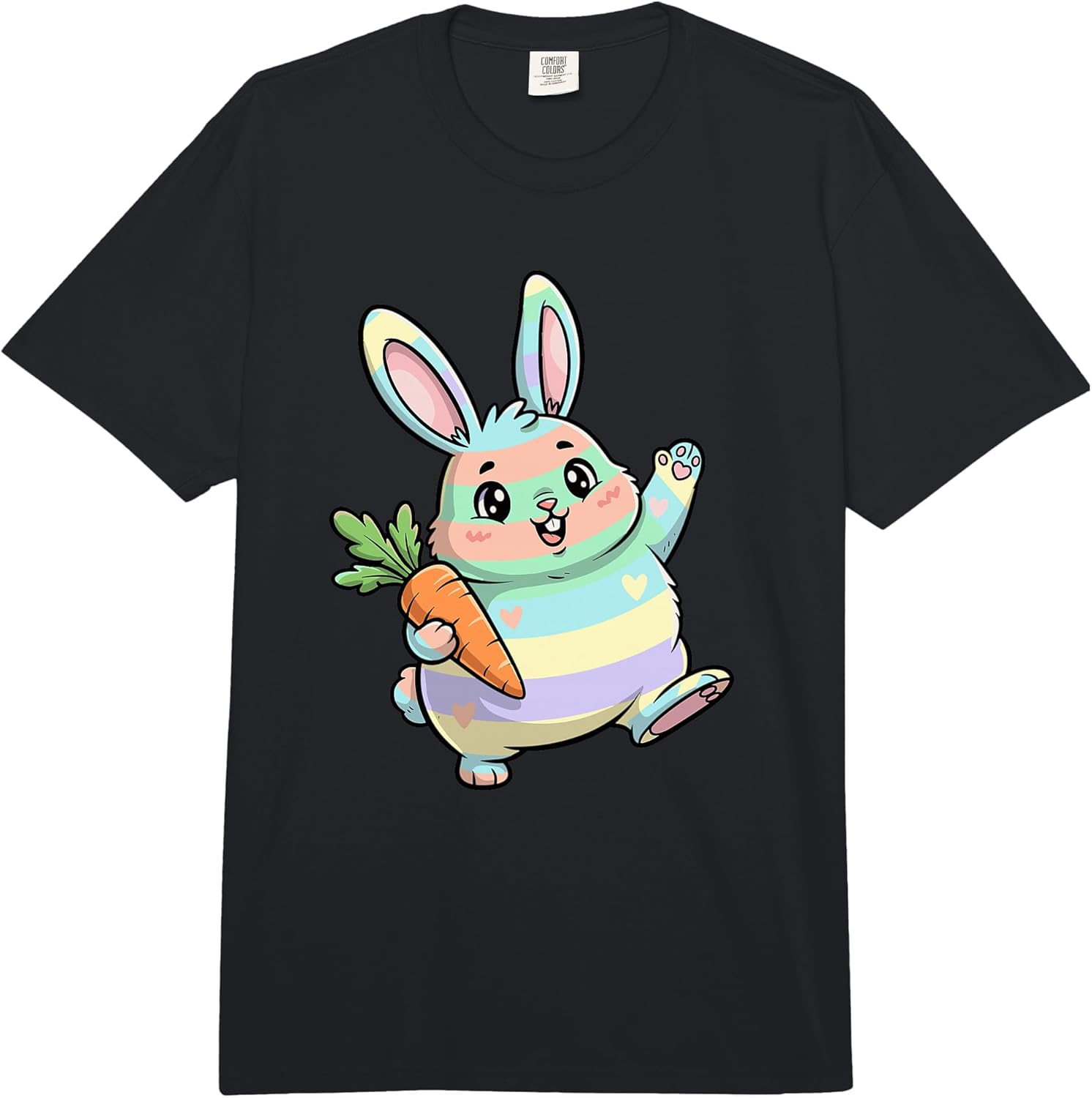 Cute Chubby Pastel Easter Bunny with Carrot Comfort Colors Adult Heavyweight T-Shirt
