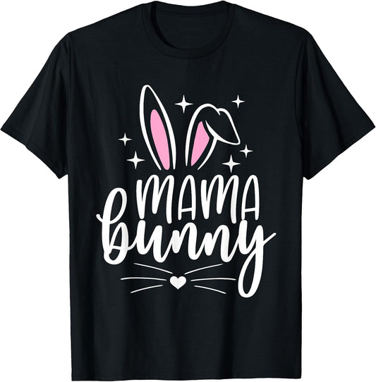 Mama Bunny Shirt Mom Womens Pregnancy Matching Family Easter T-Shirt