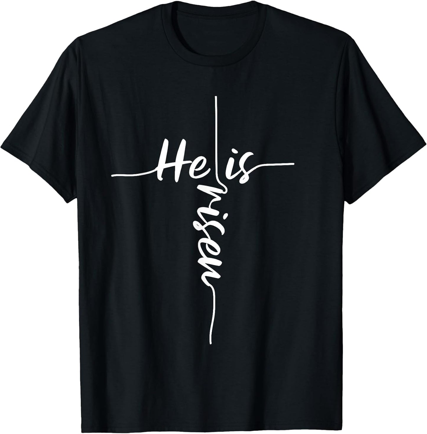 He is Risen Easter Day Jesus Cross Religious Christian Bible T-Shirt Small