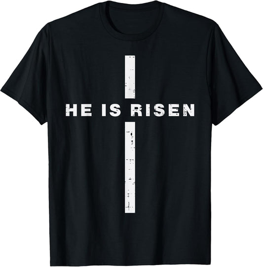 Easter Cross He is Risen Jesus Christian Men Women Kids T-Shirt