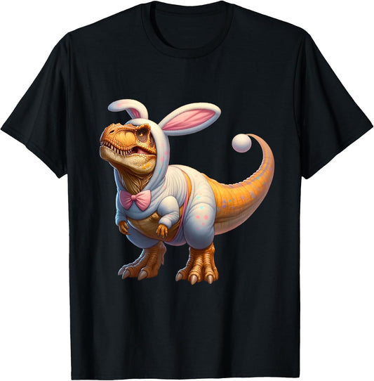 Unisex-Adults, Unisex-Kids T-Shirt Multicolor Cartoon Dinosaur Easter Classic T-Shirt Small Short Sleeve