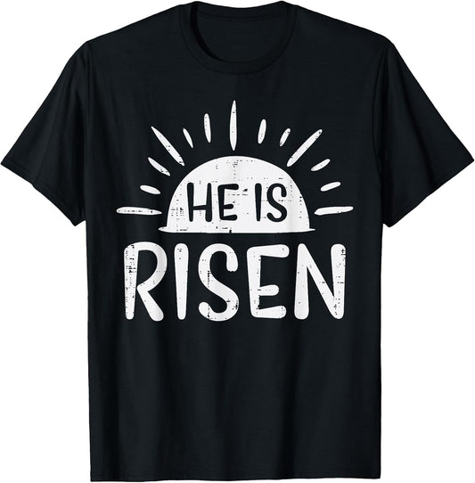 Easter Christian He is Risen Sun Resurrection Men Women Kids T-Shirt Small