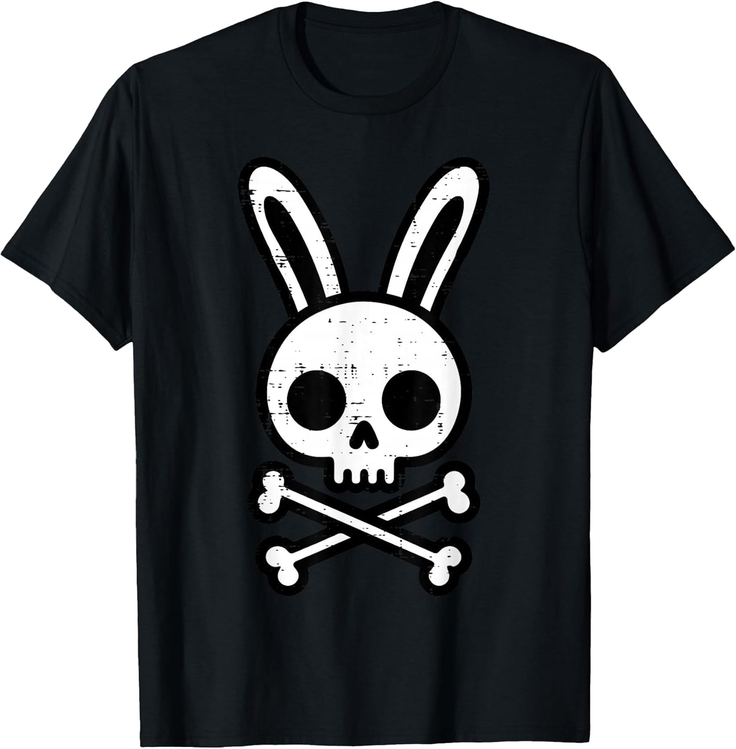 Easter Bunny Skull Cross Bones Rabbit Goth Men Boys Kids T-Shirt