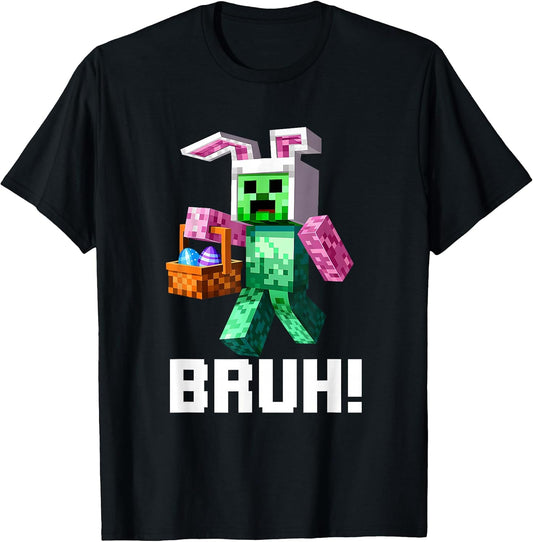 Bunny Bruh Meme Easter Day Dab Funny Bunny Teens Boys Kids T-Shirt